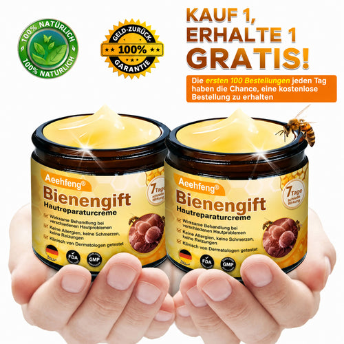 【𝟐𝟎𝟐𝟔 𝐍𝐞𝐰 𝐔𝐩𝐠𝐫𝐚𝐝𝐞: 𝟖𝟎% RABATT】📎🍯 Aeehfeng® Bienenvenen Hautpflege-Creme – mit Gelée Royale, Hyaluronsäure und Bienengift für Hautfeuchtigkeit, Elastizität, Anti-Aging und Reparatur
